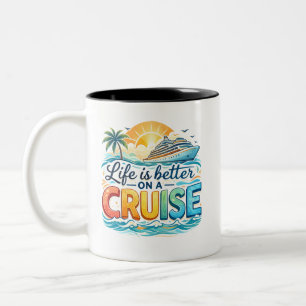 Buntes Leben Ist Besser Auf Einem Kreuzfahrturlaub Zweifarbige Tasse