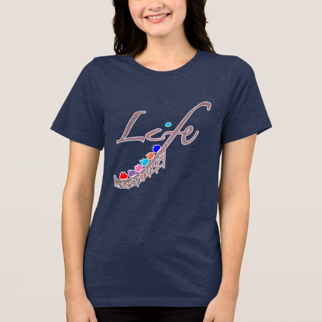 Buntes Leben ist eine Achterbahn Tri-Blend Shirt (Vorderseite)