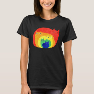 Buntes LGBT Katze Gay Pride Regenbogenflagge Kätzc T-Shirt