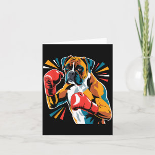 Buntes Lustiges Boxen Hund Liebhaber Kickboxen Box Karte