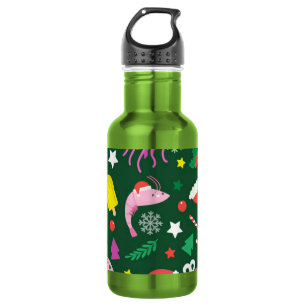 buntes, lustiges Weihnachtsmuster Edelstahlflasche