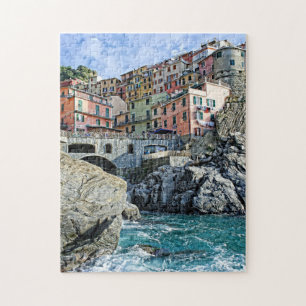 Buntes Manarola, Italien - das Cinque Terre Puzzle