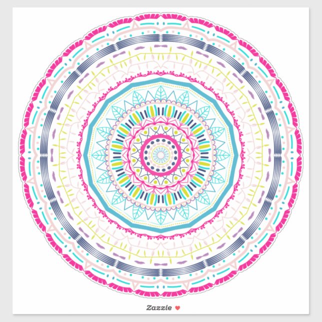 buntes Mandala Aufkleber (Blatt)