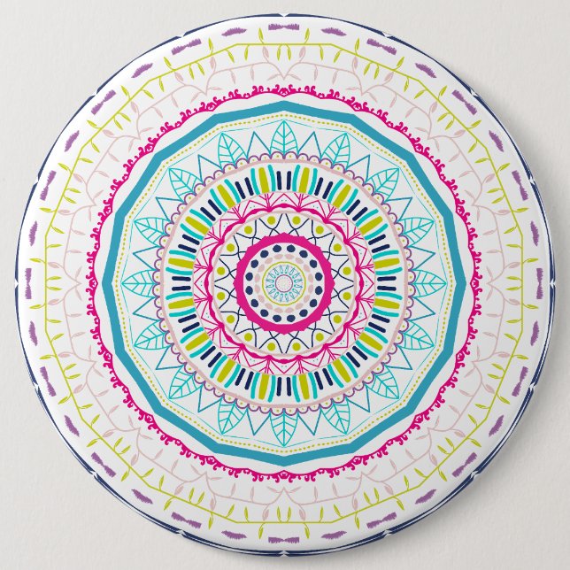 buntes Mandala Button (Vorderseite)