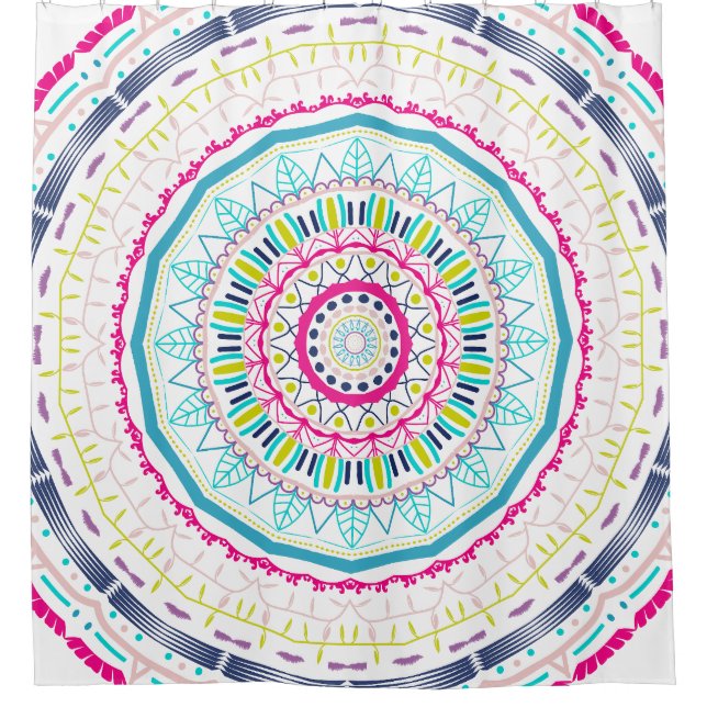 buntes Mandala Duschvorhang (Vorderseite)