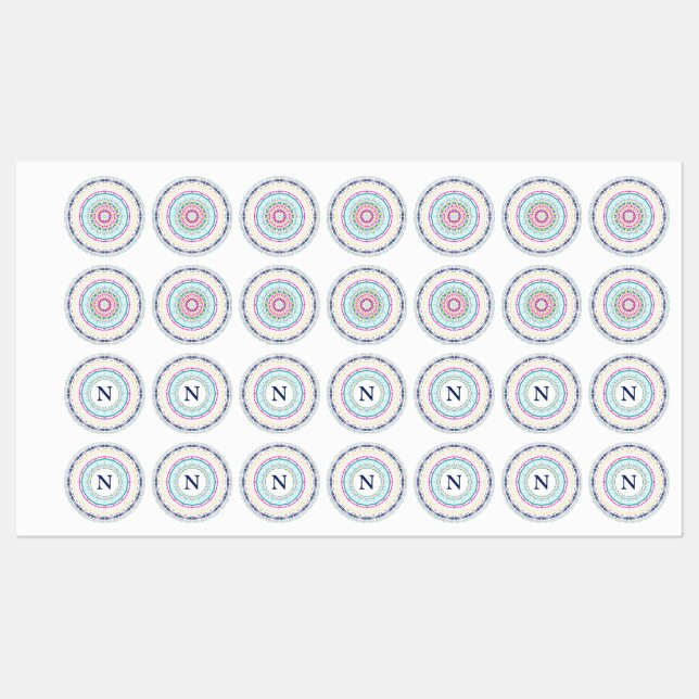 buntes Mandala Etiketten (Blatt)