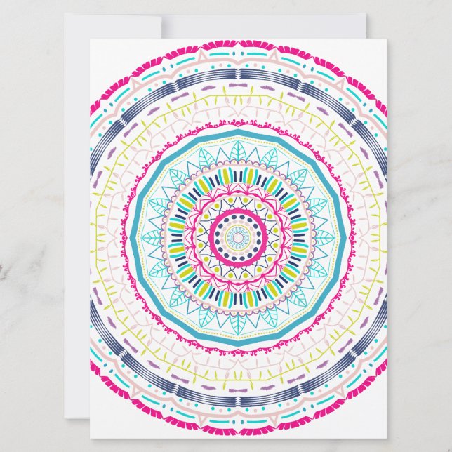 buntes Mandala Feiertagskarte (Vorderseite)