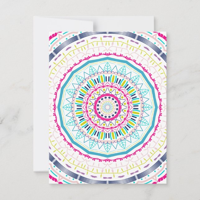 buntes Mandala Feiertagskarte (Vorderseite)