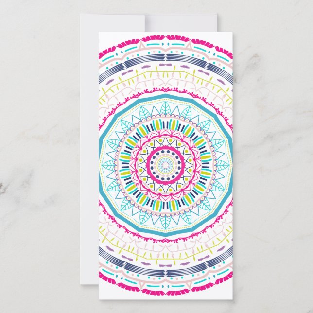 buntes Mandala Feiertagskarte (Vorderseite)