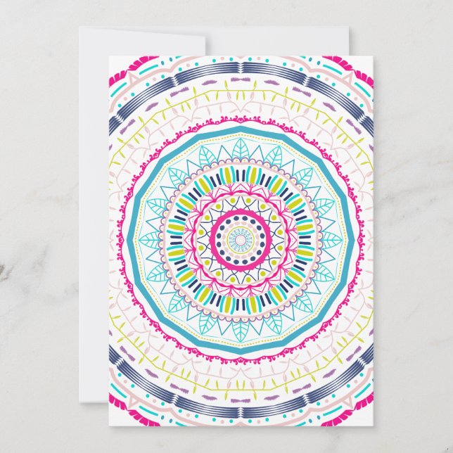 buntes Mandala Feiertagskarte (Vorderseite)