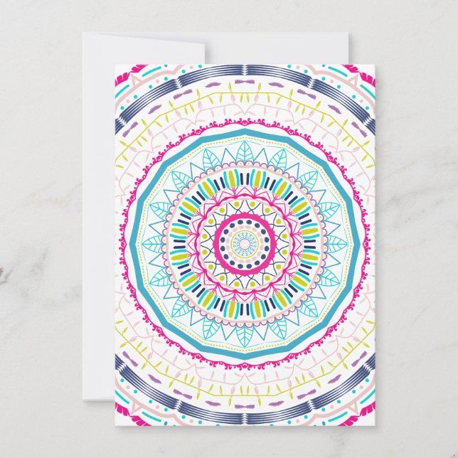 buntes Mandala Feiertagskarte (Vorderseite)