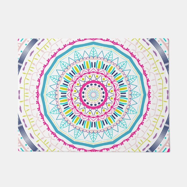 buntes Mandala Fußmatte (Vorderseite)