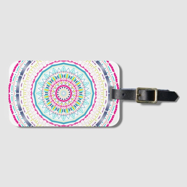 buntes Mandala Gepäckanhänger (Vorderseite (Horizontal))
