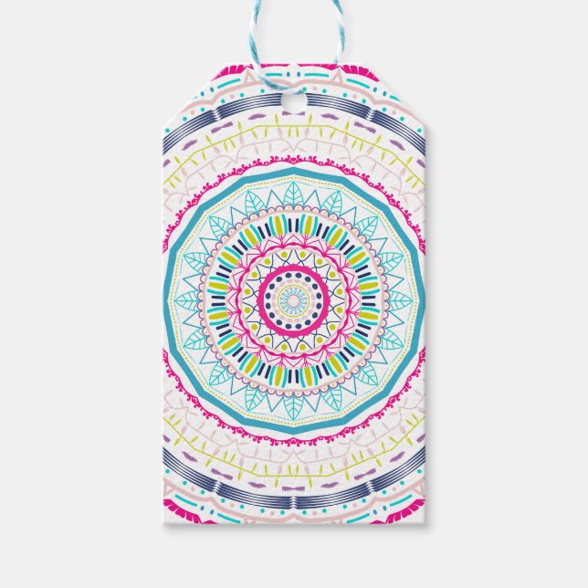buntes Mandala Geschenkanhänger (Vorderseite)