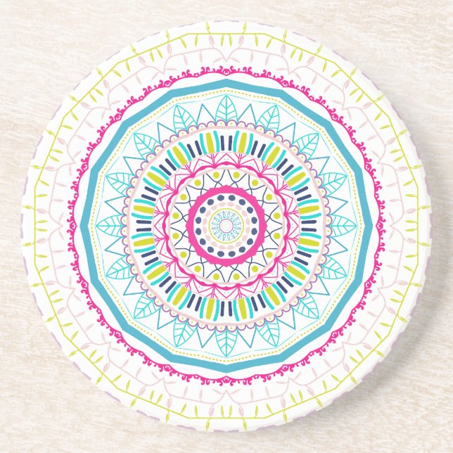 buntes Mandala Getränkeuntersetzer (Vorne)
