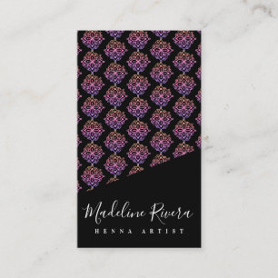 Buntes Mandala Henna Künstler Yoga Makramee Muster Visitenkarte