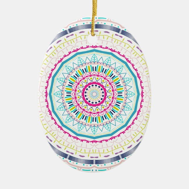 buntes Mandala Keramik Ornament (Vorne)