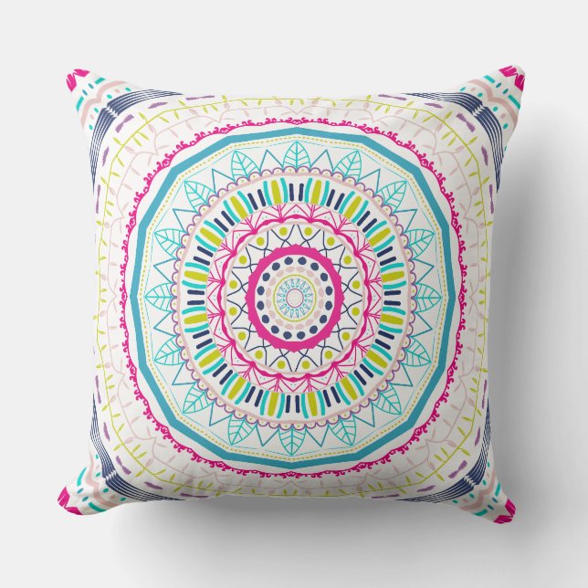 buntes Mandala Kissen (Vorderseite)