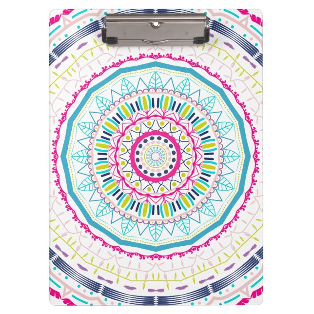 buntes Mandala Klemmbrett (Vorderseite)
