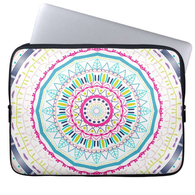 buntes Mandala Laptopschutzhülle (Vorderseite)