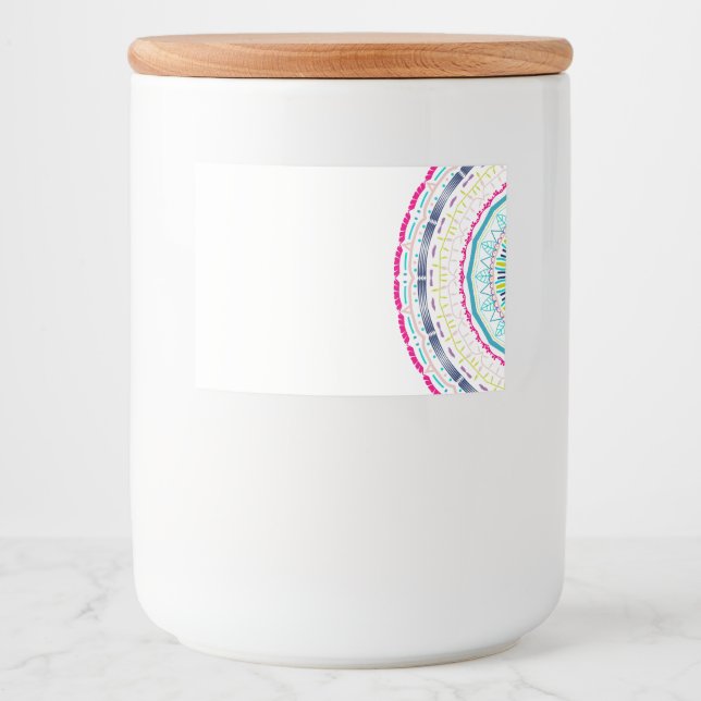 buntes Mandala Lebensmitteletikett (Vorderseite)