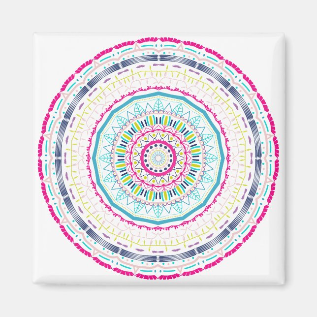 buntes Mandala Magnet (Vorne)