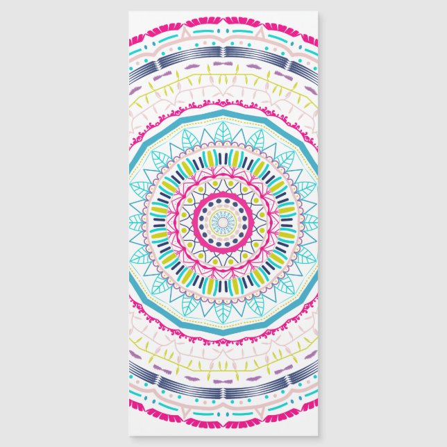 buntes Mandala Magneteinladung (Vorderseite)