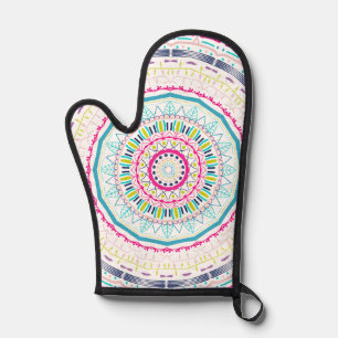 buntes Mandala Ofenhandschuh
