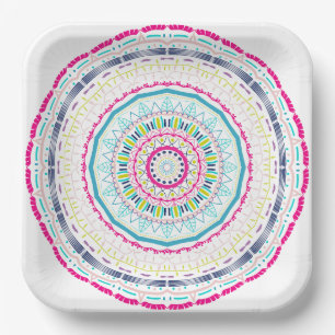 buntes Mandala Pappteller
