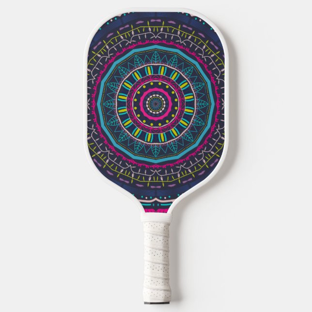 buntes Mandala Pickleball Schläger (Vorderseite)