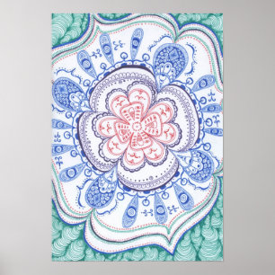 Buntes Mandala-Plakat Poster