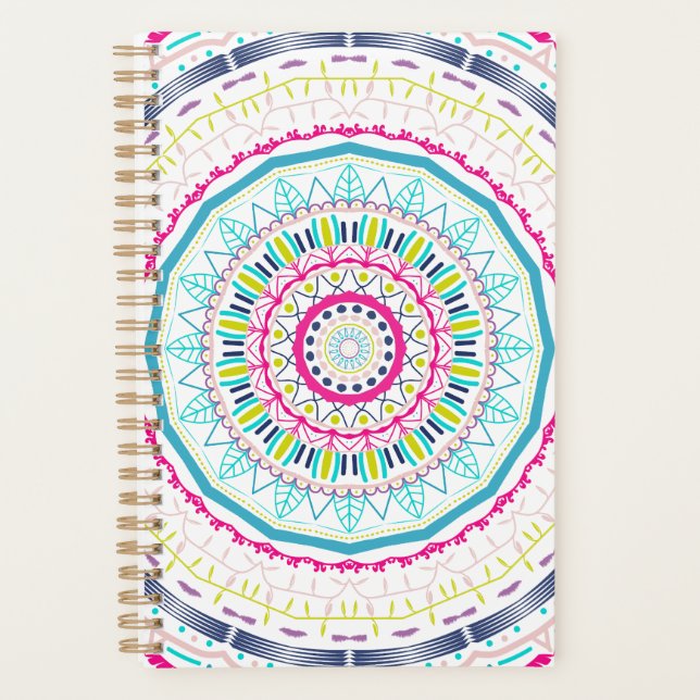 buntes Mandala Planer (Vorderseite)