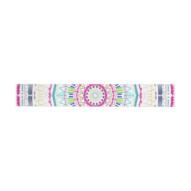 buntes Mandala Rundum-Adressaufkleber (Person)