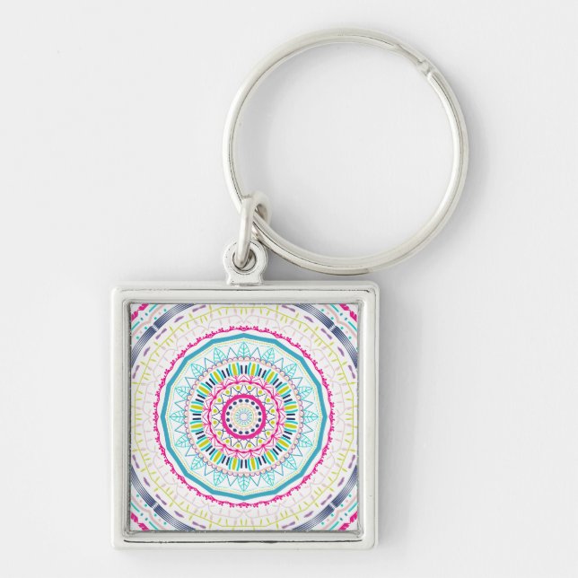 buntes Mandala Schlüsselanhänger (Vorne)