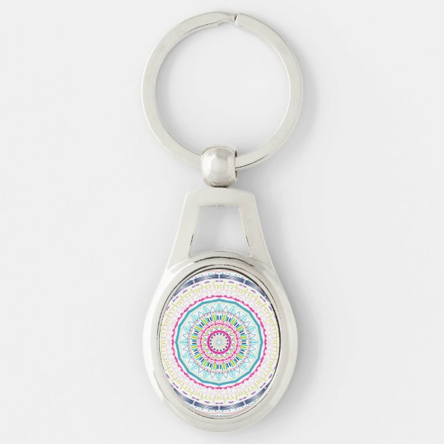 buntes Mandala Schlüsselanhänger (Vorderseite)