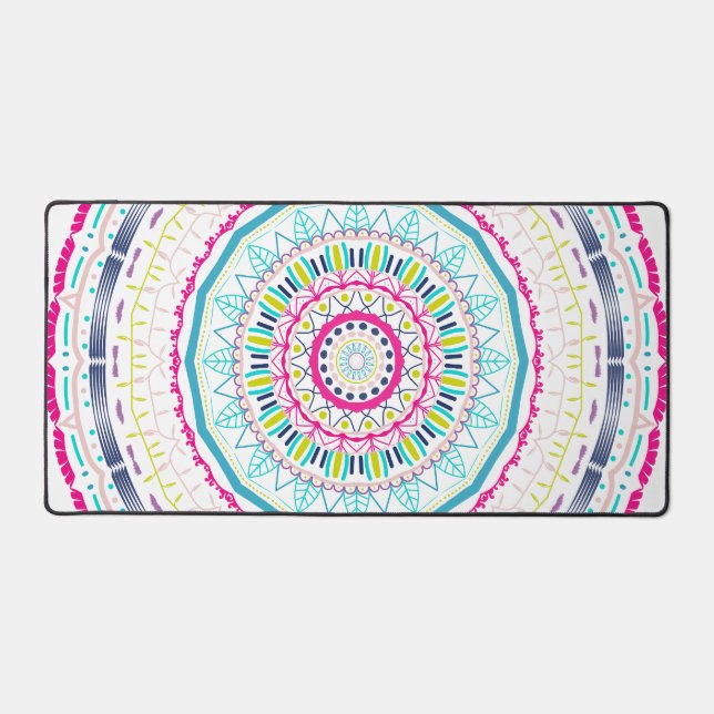 buntes Mandala Schreibtischunterlage (Vorderseite)