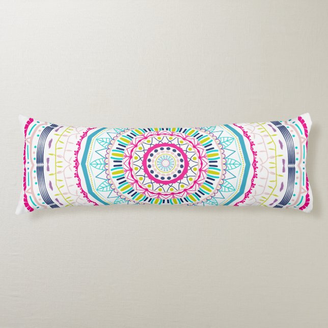 buntes Mandala Seitenschläferkissen (Vorderseite)