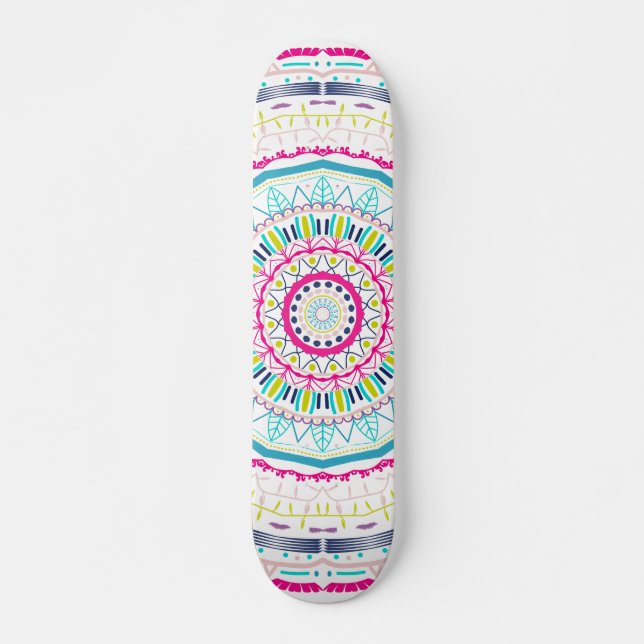 buntes Mandala Skateboard (Vorne)