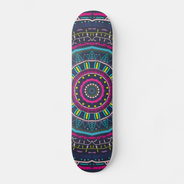 buntes Mandala Skateboard (Vorderseite)