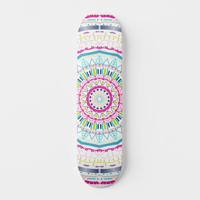 buntes Mandala Skateboard (Vorderseite)