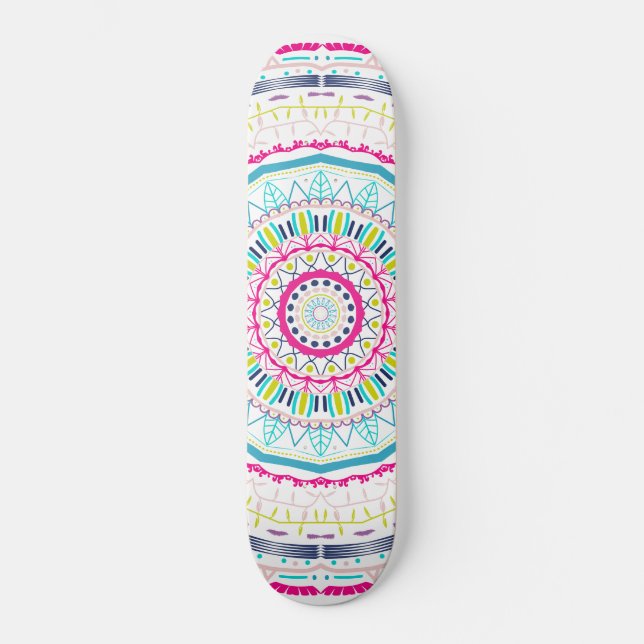 buntes Mandala Skateboard (Vorderseite)