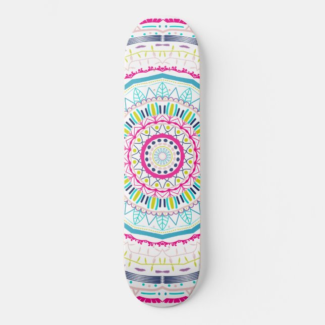 buntes Mandala Skateboard (Vorderseite)
