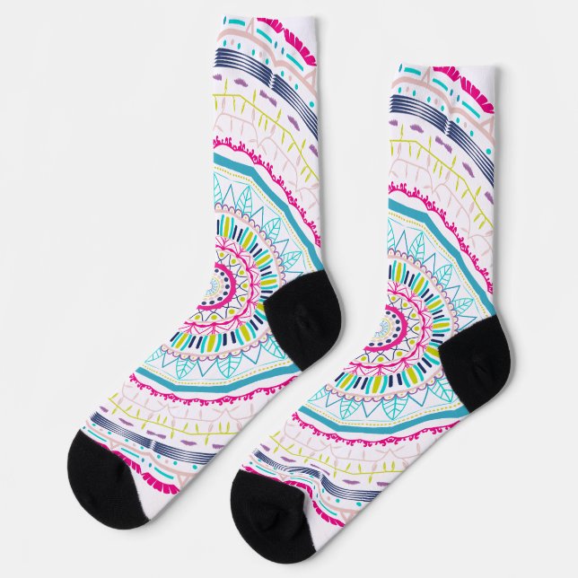 buntes Mandala Socken (Linkes Detail)