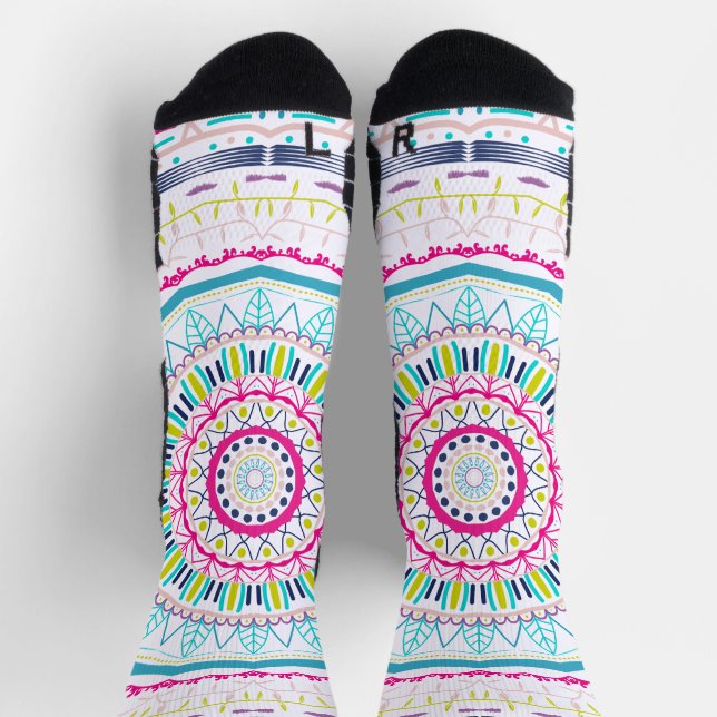 buntes Mandala Socken (Oben)
