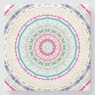 buntes Mandala Steinuntersetzer