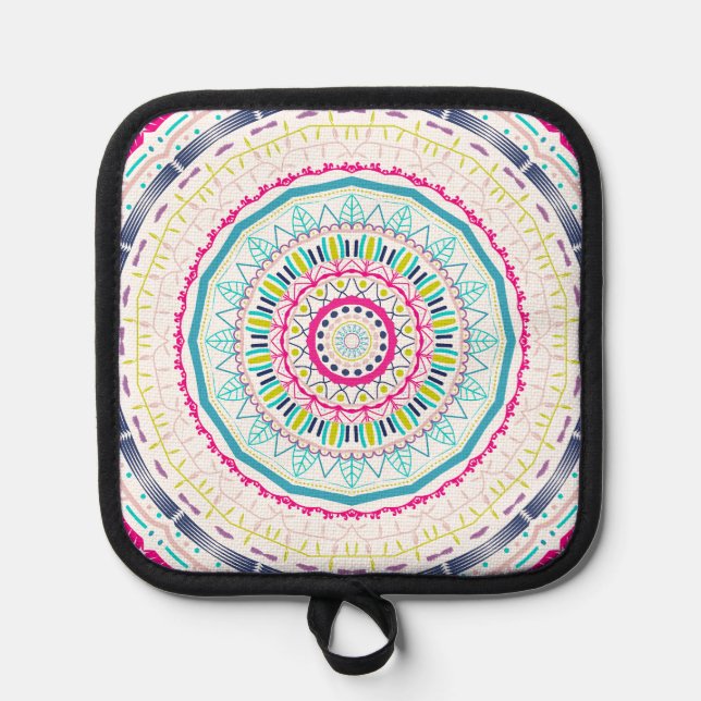 buntes Mandala Topflappen (Vorderseite)