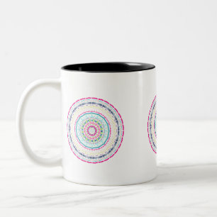 buntes Mandala Zweifarbige Tasse