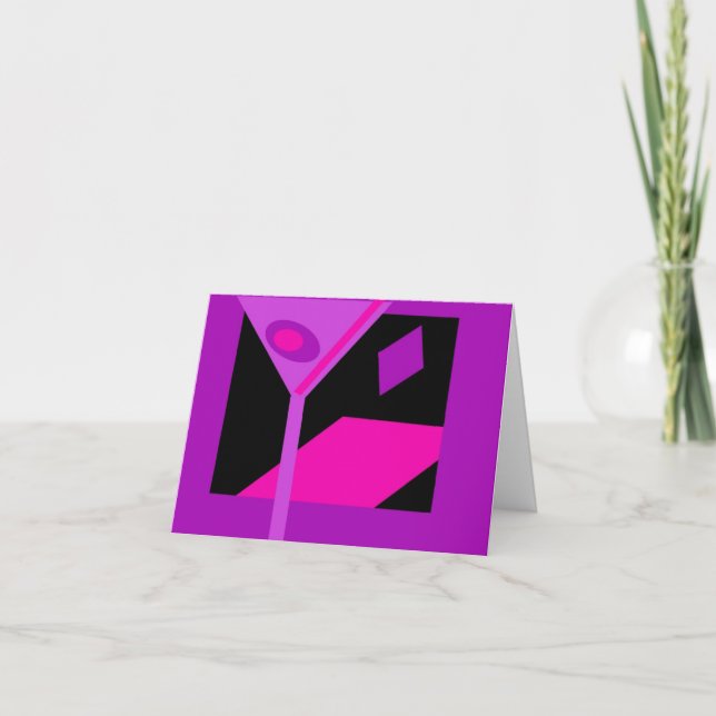 Buntes Martini-Cocktail laden ein Einladung (Vorderseite)