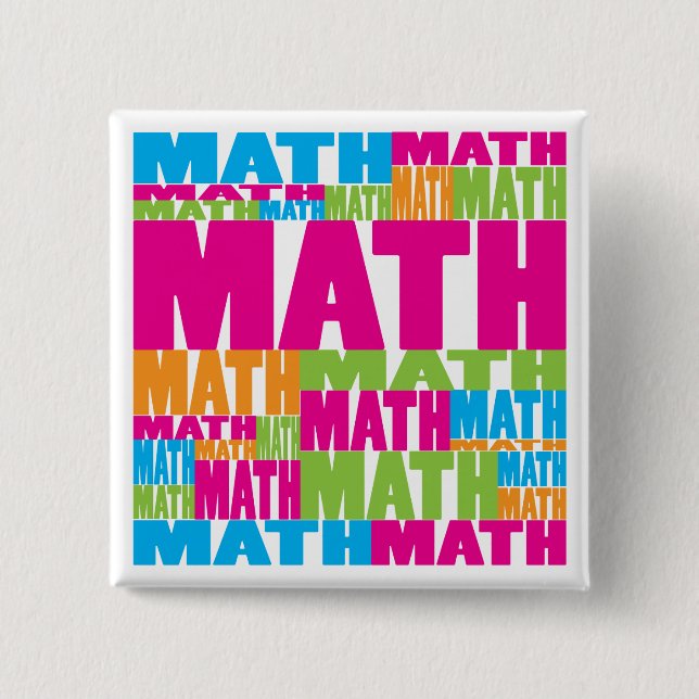 Buntes Mathe Button (Vorderseite)