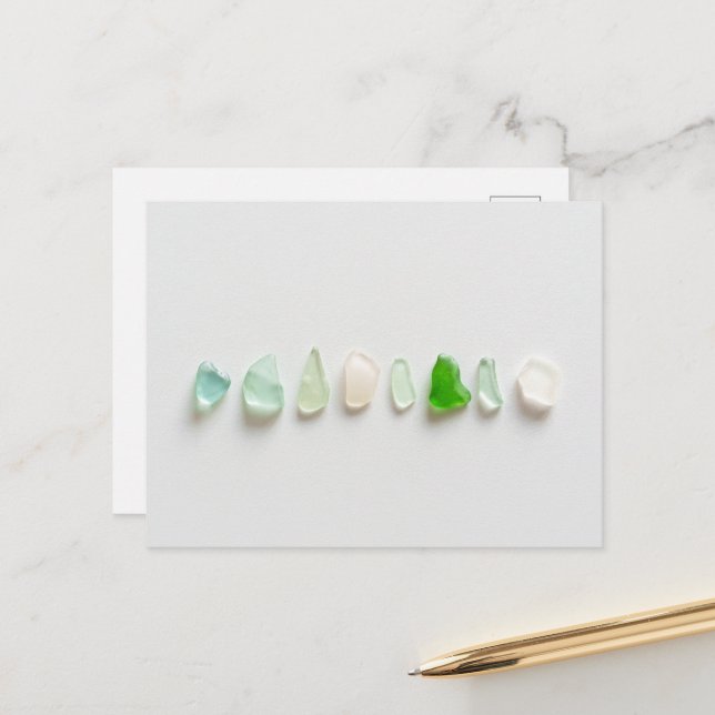 Buntes Meeresglas, minimalistisches Ästhetik Postkarte (Vorderseite/Rückseite Beispiel)